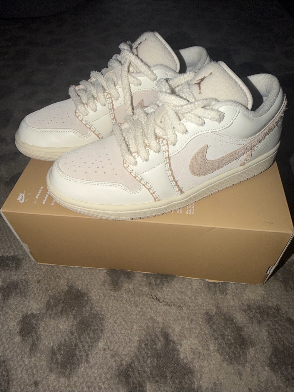 Jordan Women’s Low-Top Sneakers in Cream and White